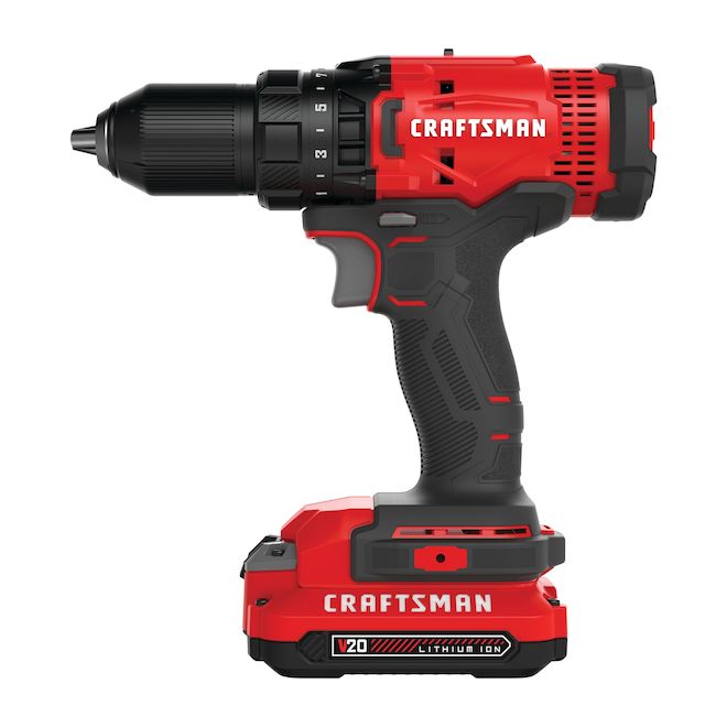 Craftsman 20 V 1/2-in Cordless Drill Kit - 1500 RPM - Keyless Chuck - Dual Speed Mode - Each