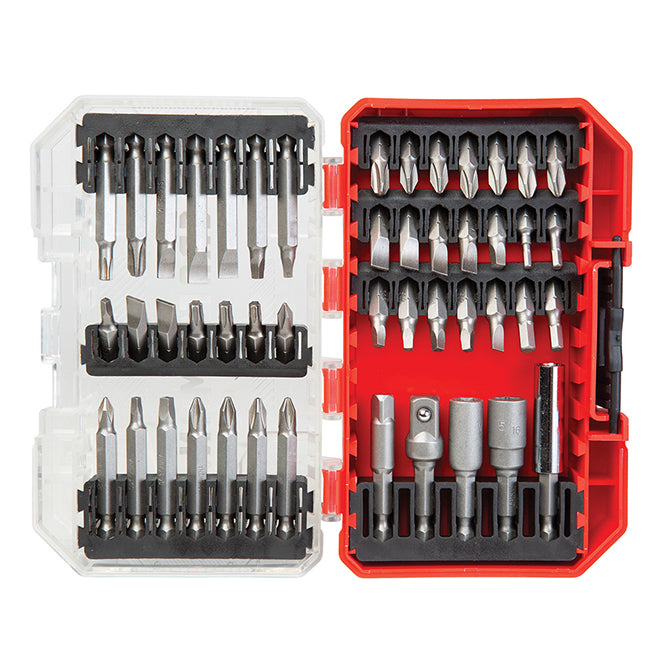 Set of 47 Screwdriving Bits - Red and Black - Each