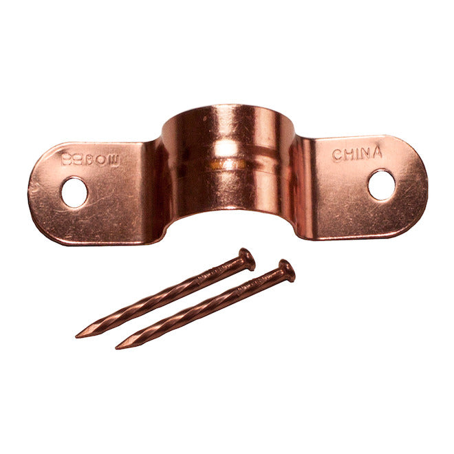 Bow 1-in Copper Pipe Straps with Nails - 5-Pack - Each