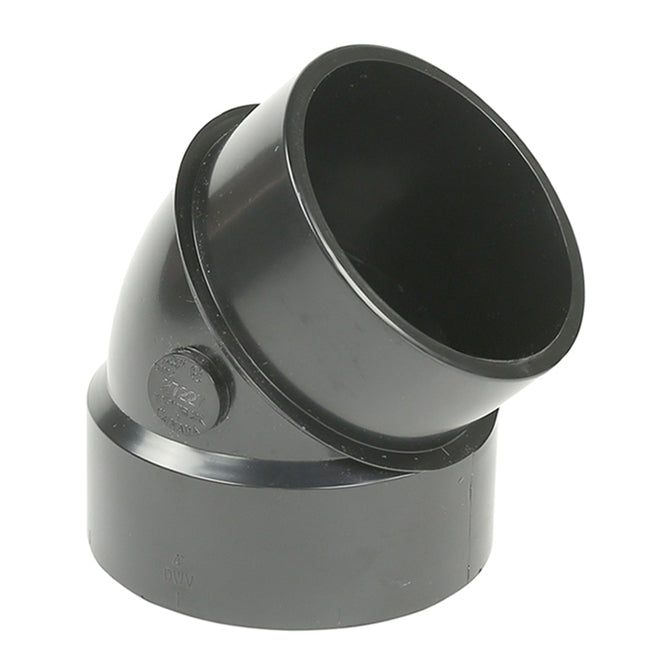 IPEX 4-in Black ABS 45° Street Elbow -
