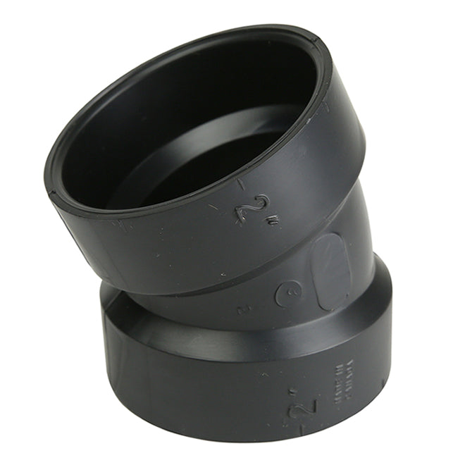IPEX 2-in Black ABS 22.5° Short Turn Hub Elbow -