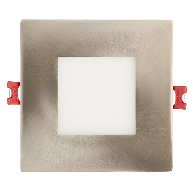 Dimmable Recessed Light - Square - 9W LED - Brushed Nickel-