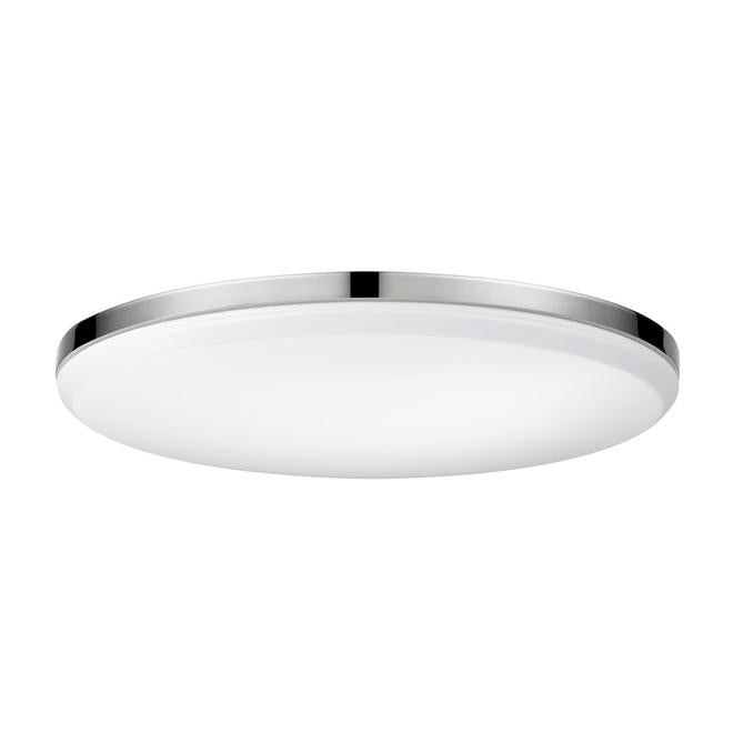 Globe Electric Ellington 14-in LED Chrome Flush Mount Light-