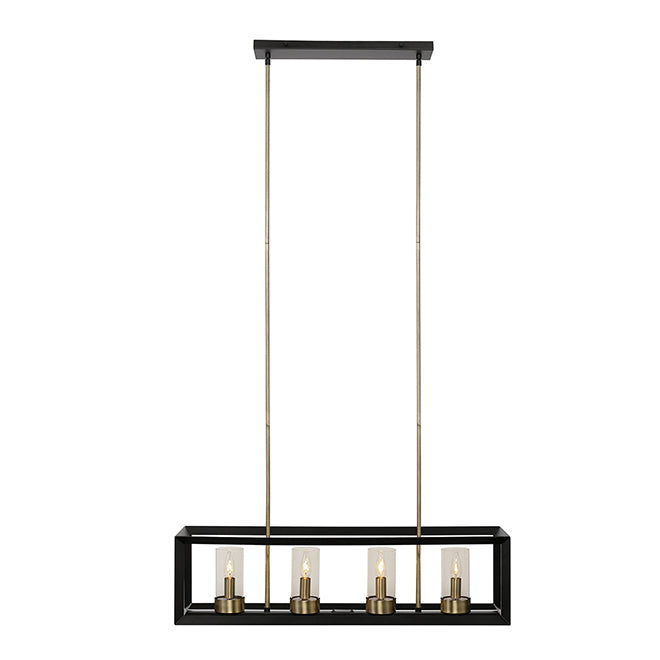 Verona 4-Light Chandelier - Metal/Glass - Bronze/Brass-
