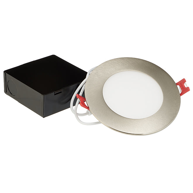Globe Electric Dimmable Recessed 4-in Light Ultra-Slim Series 9-Watt LED - Brushed Nickel-