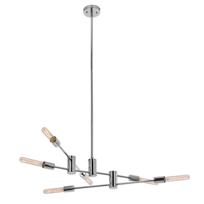 Navah 6-Light Industrial Chandelier by Globe Electrice - Chrome-