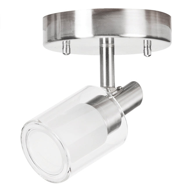 Globe Electric Eden 1-Light 4.5-in Brushed Steel Dimmable Ceiling Light-