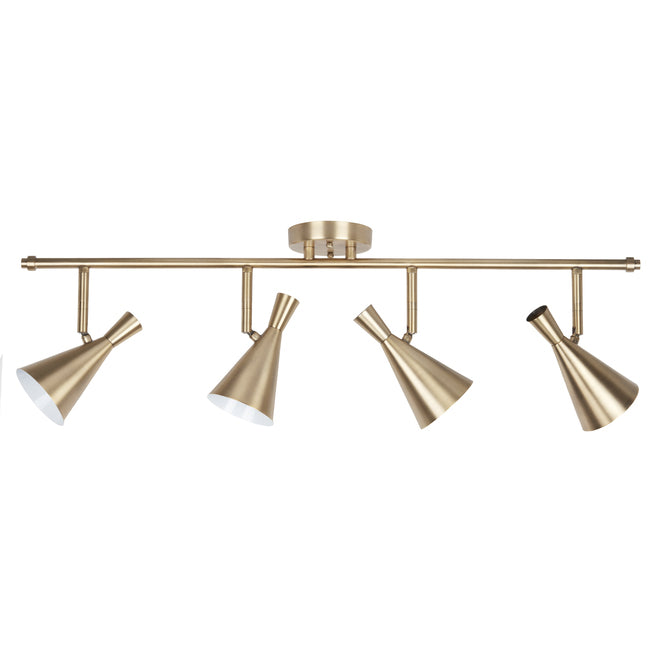 Globe Electric Aurora 4 Lights 34-in Brass Dimmable Tracklight-