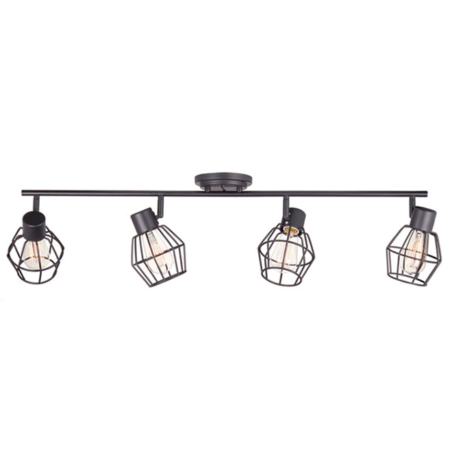 Globe Electric 4-Light Tracklight - 29-in - Dimmable - Black-