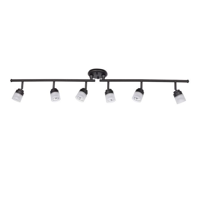 Globe Electric 6-Light 46.25-in Matte Black Dimmable Linear Track Lighting Kit-