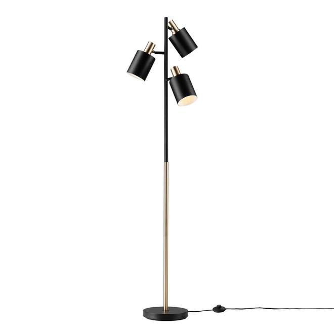 Globe Electric Lexie Matte Black Multi-head Modern 67-in 3-Light Tree Lamp-