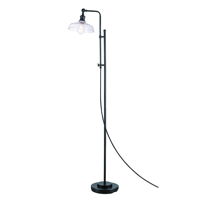 Globe Electric Floor Lamp with Adjustable Height - 63-in - Metal/Glass - Bronze-