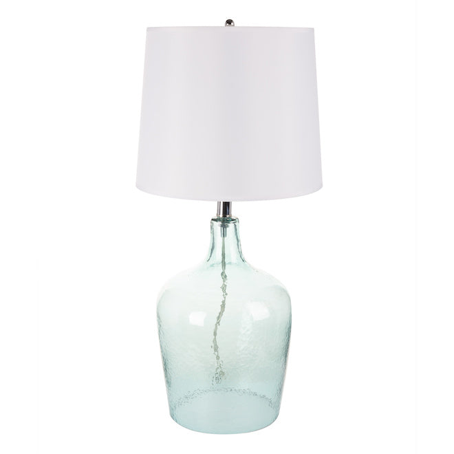 Globe Electric Quinn Table Lamp - 24-in - Glass/Fabric - Blue-