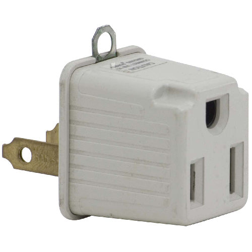 Globe Electric 2-Pack 15-Amp 3-Wire Grounding White Adapter-Each
