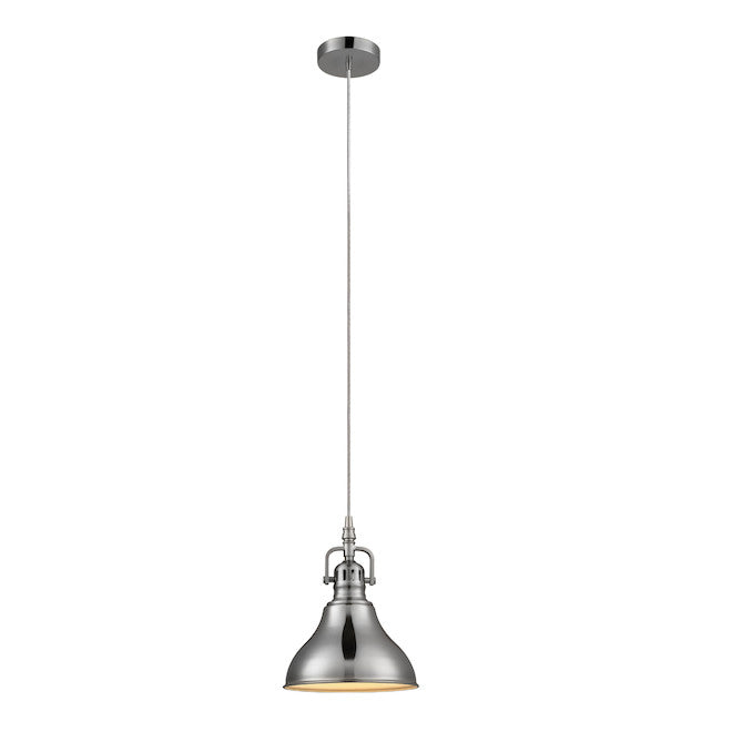 Dryden 1-Light Pendant Light - 2-in-1 - Brushed Steel-