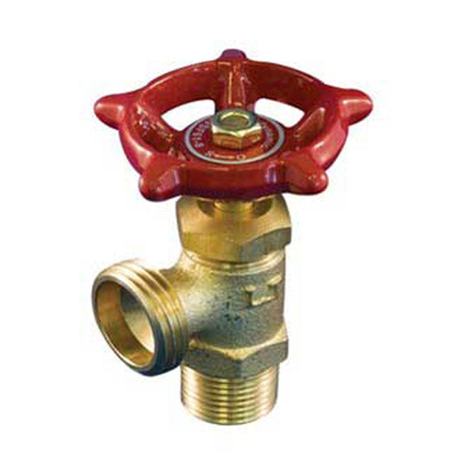Male Boiler Drain Valve - Straight - 3/4"Â MPT x 3/4"Â GHT - Brass - Each