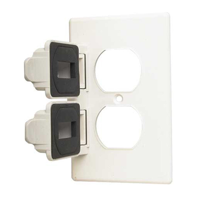 Eaton Duplex Receptacle Cover - White Thermoplastic - Self-Closing - 12 5/31-in W x 7 13/32-in L-Each
