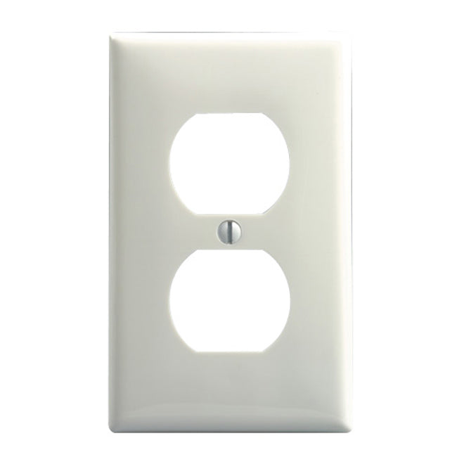 Cooper Industries 1-Gang Receptacle Wall Plate - White - Plastic - 4 1/2-in H x 2 3/4-in W x 3/32-in D-