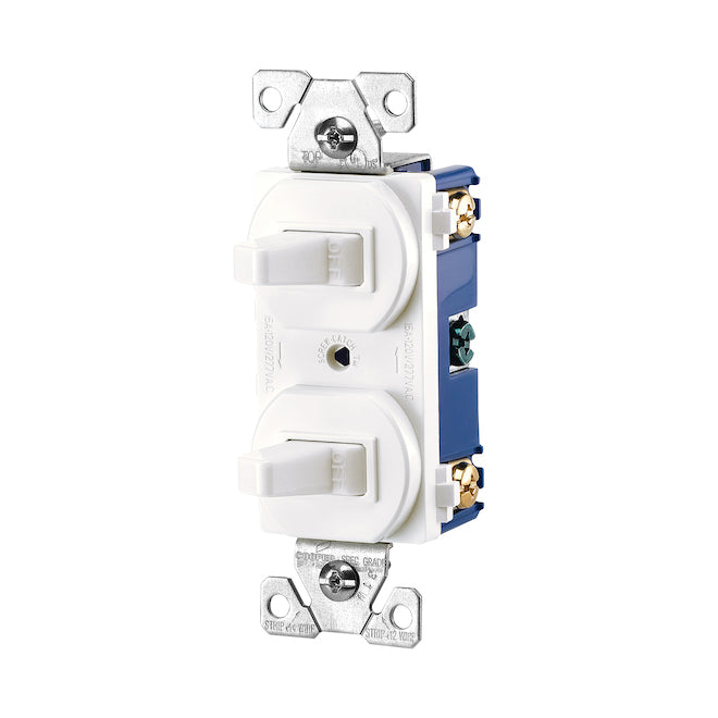 Eaton Light Switch - 15-Amp - 120-Volt - Single-Pole Toggle - White-Each