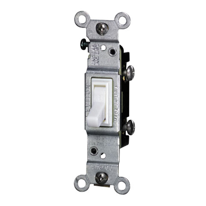 Single-Pole Toggle Switch - White-Each