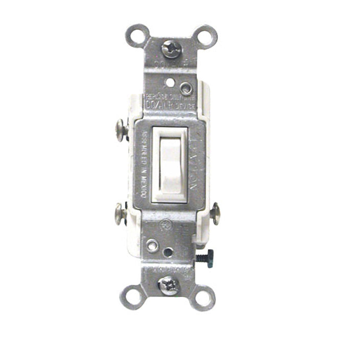 3-Way Toggle Switch CO/ALR - 15A - 120V - White-Each