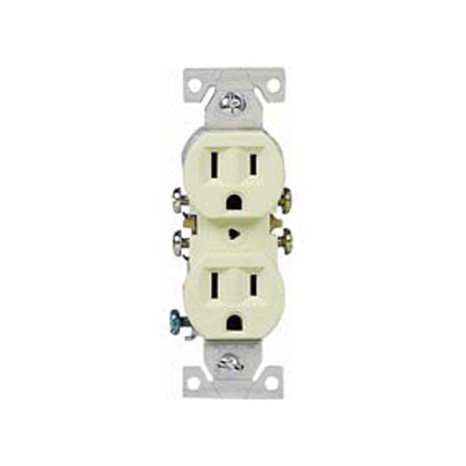 Leviton Duplex Receptacle - Flush Mount - Ivory - Residential - 15-amp - 125-volt-