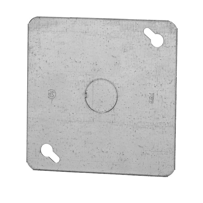 4" Square 1/2" KO Flat Cover-Each