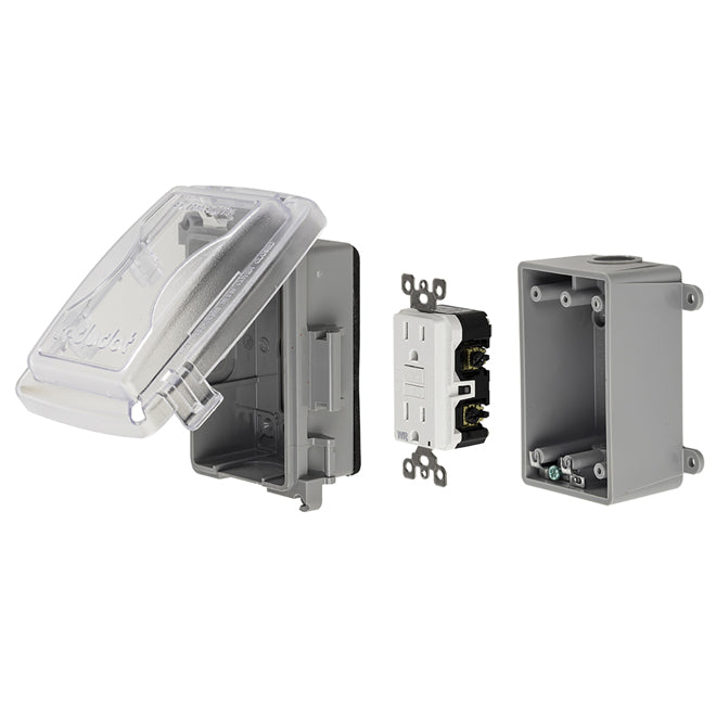 Reddot 1-Gang Clear Metal Weatherproof Rectangle Indoor or Outdoor Electrical Box-Each
