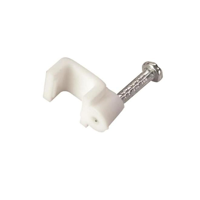Marr Flat Nailing Cable Clip, 3,1 mm x 5,5 mm, White, Package of 40-Pack