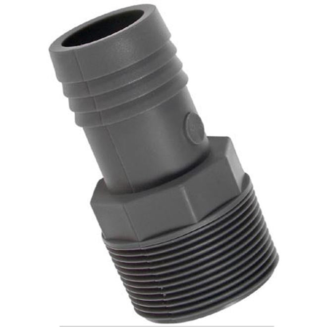 Male Adapter - Polyethylene - 1 1/2-in x 1 1/2-in - Grey - Each