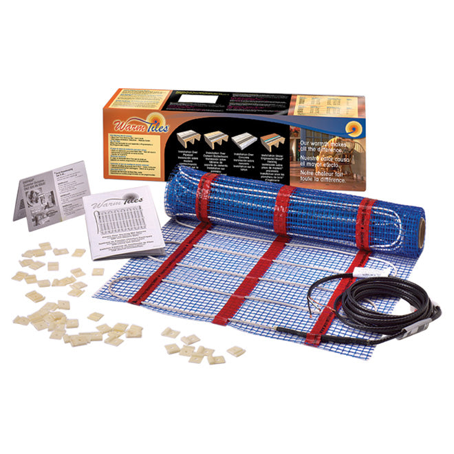 EasyHeat Warm Tiles Floor Warming Mat Kit - Self-Adhesive - Copper and PVC - 6.67-ft x 20-in-Each