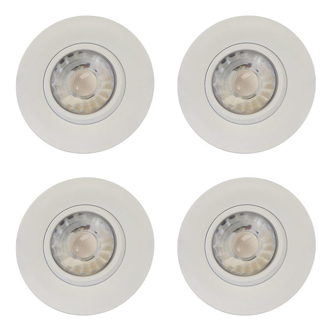 Trenz Retina 4-Pack Recessed Lights - Integrated LED - Fits Opening 3-in - White - 7.5 W - 3000 K-
