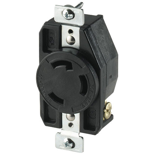 Locking Receptacle - Industrial - 2-Poles/3-Wires - 30A/250V-
