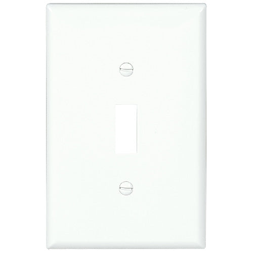Eaton 1-Gang Toggle Wall plate - Polycarbonate - White - 4 7/8-in H x 5/64-in D x 3 1/8-in W-