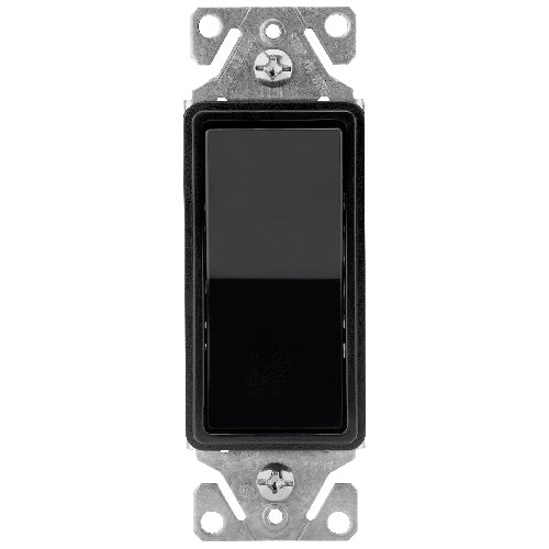 Decorator Switch - Single Pole - 15 A - 125 V - Black-Each