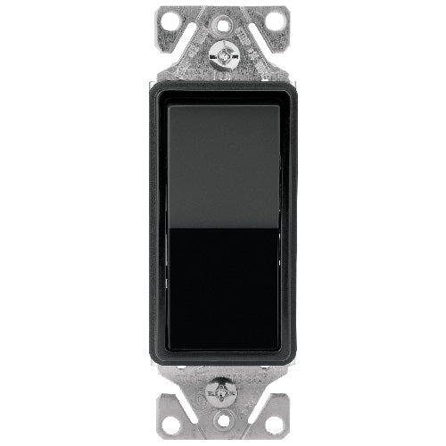 3-Way Decorator Switch - Plastic - 15 A, 120/277 V - Black-Each