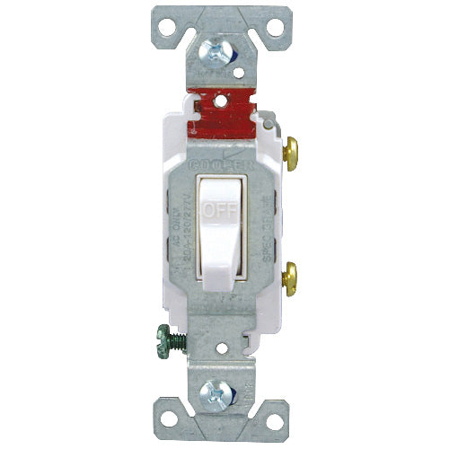 Toggle Switch Single Pole - 20 A/120V - 277-Gauge - White-Each