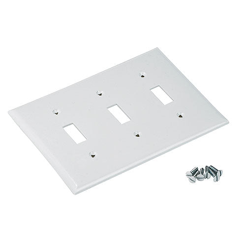 Standard Switch Plate - 3-Gang - White-