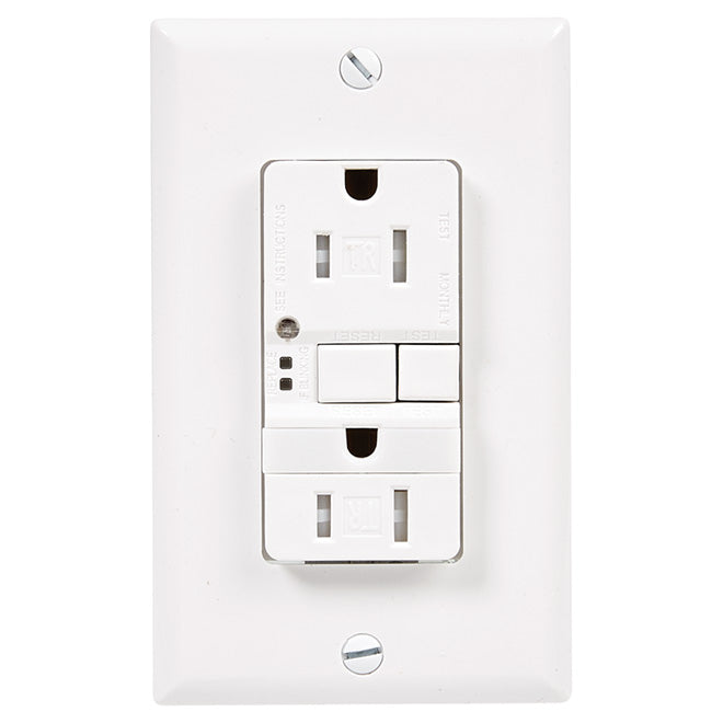 Eaton Electrical Outlets - 15-Amp - 125-Volt - Tamper Resistant - Duplex with Nightlight - White - Residential-