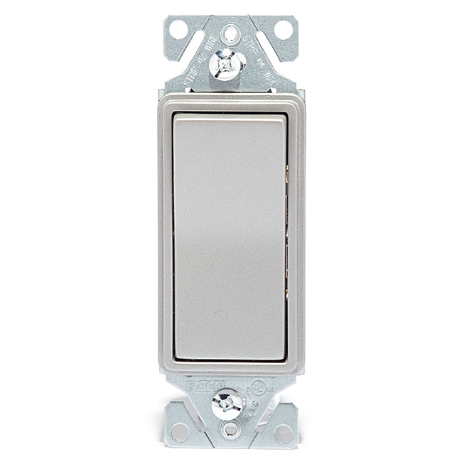 Single Pole Decorator Switch - 15 A - 120 V - Silver-Each