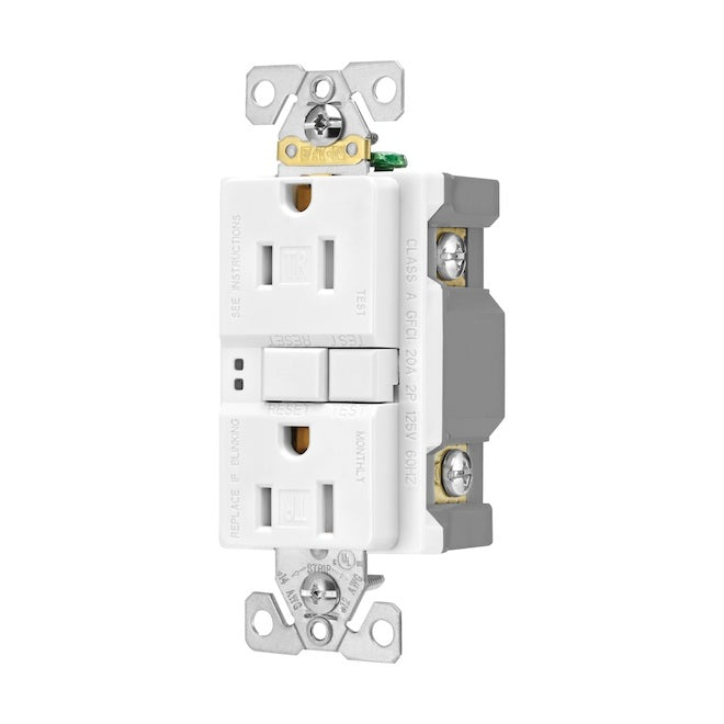 Eaton 15-Amp 125-Volts White Wall Self-Test GFCI Receptacle - 3/Pack-