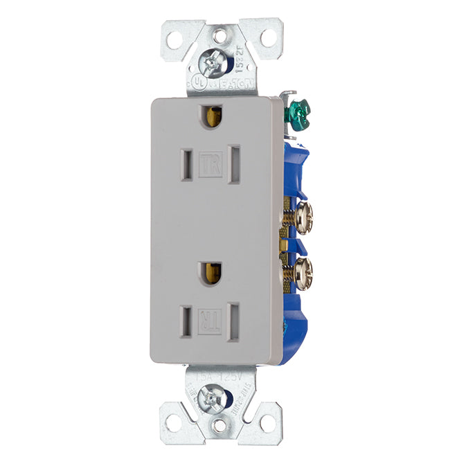 Eaton Straight Blade Duplex Receptacle - 1 3/16-in W x 4 13/32-in H - 15-amp - 125-volt-