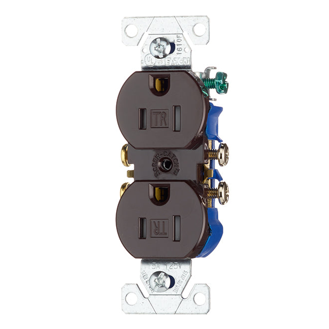 Eaton Tamper-Resistant Duplex Outlet - 15-Amp - 125-Volt - 3-Wire - Brown-