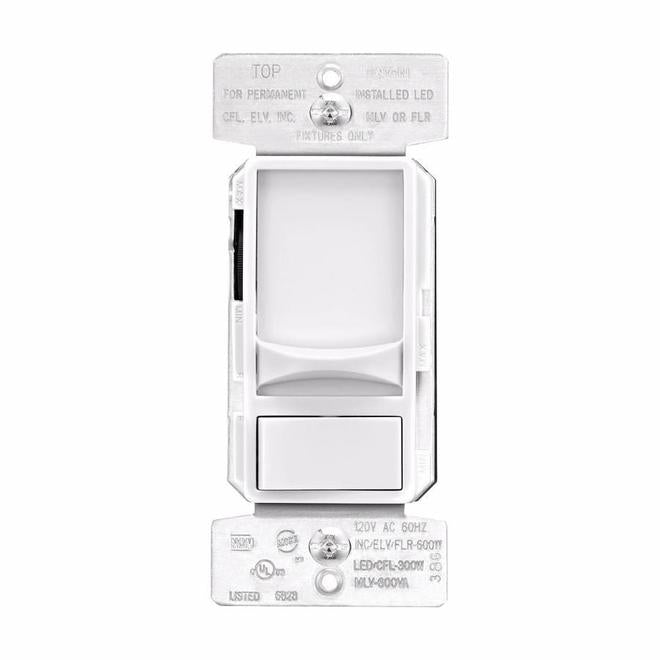 Eaton 600-Watt 12-Volt White Universal Sliding Dimmer Switch-Each