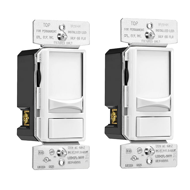 Eaton 120-Volt 600-Watt White single Pole 3-Way Preset Slide Dimmer Switch-Each