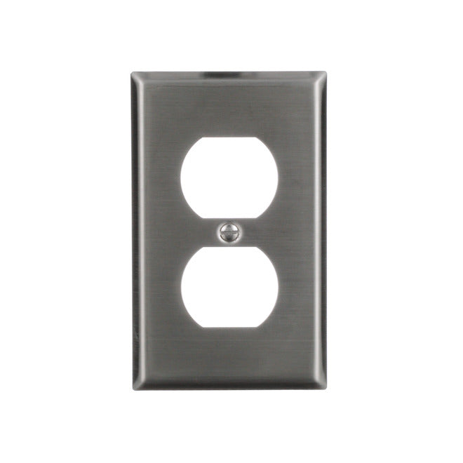 Eaton 1-Gang 1-Pack Stainless Steel Duplex Standard Wall Plate-