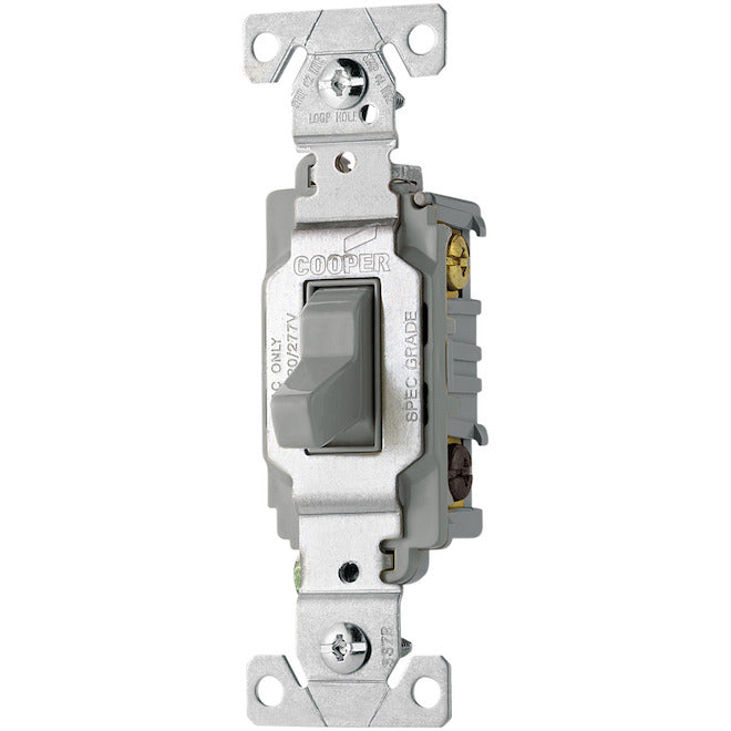 Eaton 20-Amp 3-Way Grey Toggle Commercial Light Switch (1-Pack)-Each