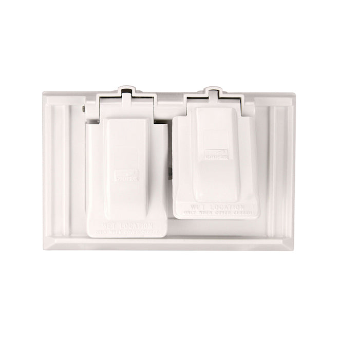 Eaton White 1-Outlet Duplex Weatherproof Electrical Outlet Cover-Each