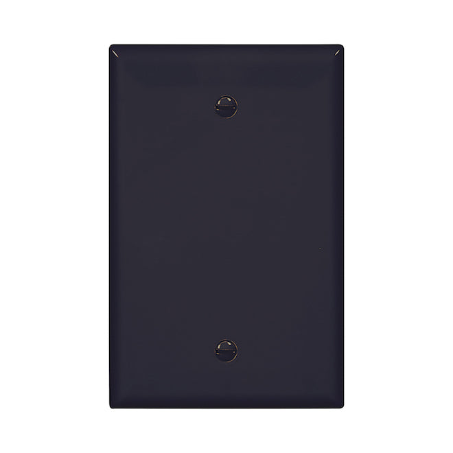 Eaton 1-Gang 1-Pack Black Blank Midsize Wall Plate-