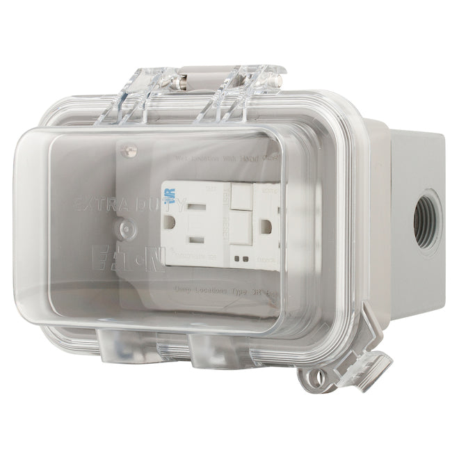 Eaton Clear 1-Outlet Weatherproof Electrical Outlet Cover-Each